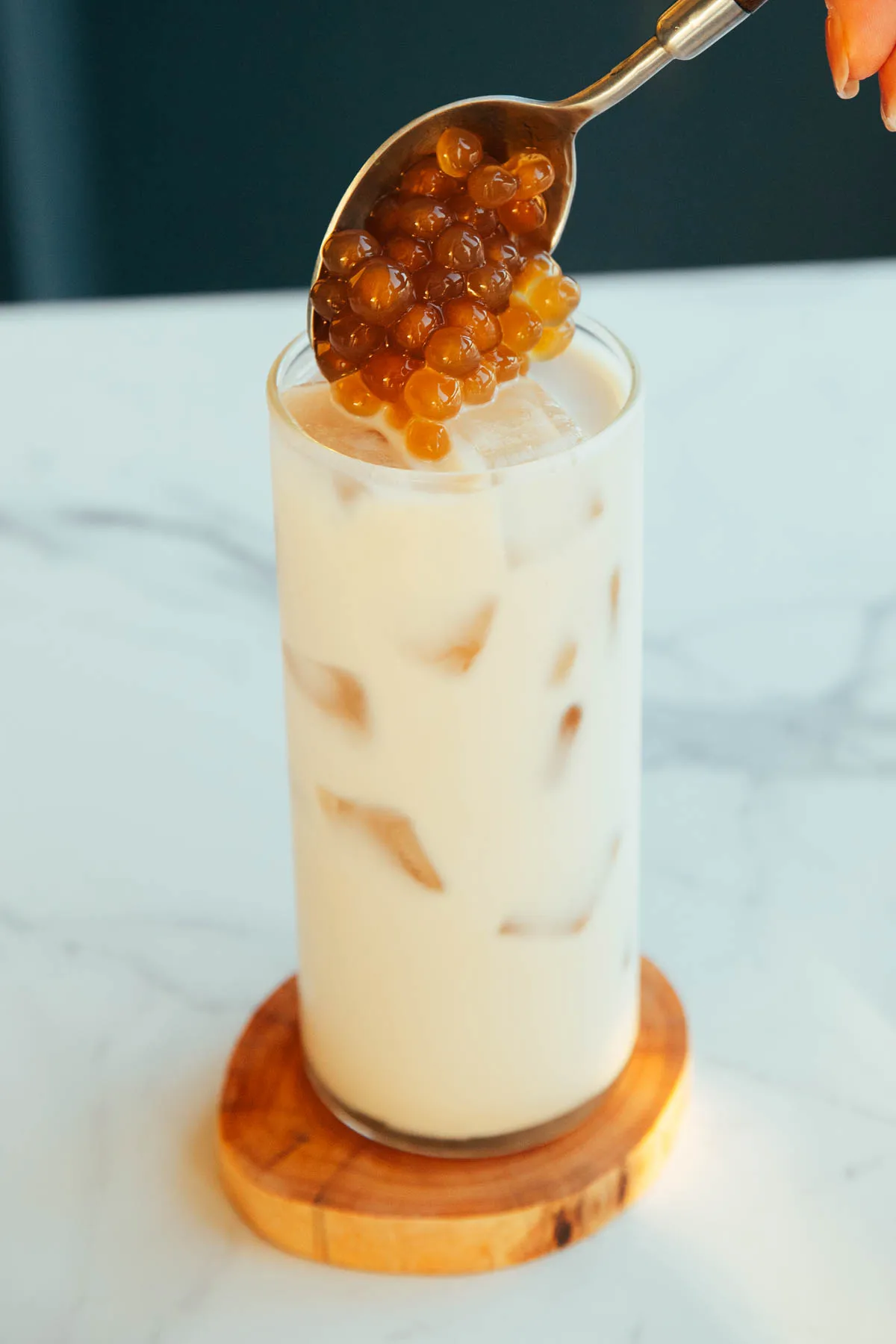 Lychee Bubble Milk Tea - Boba - My Vegan Minimalist